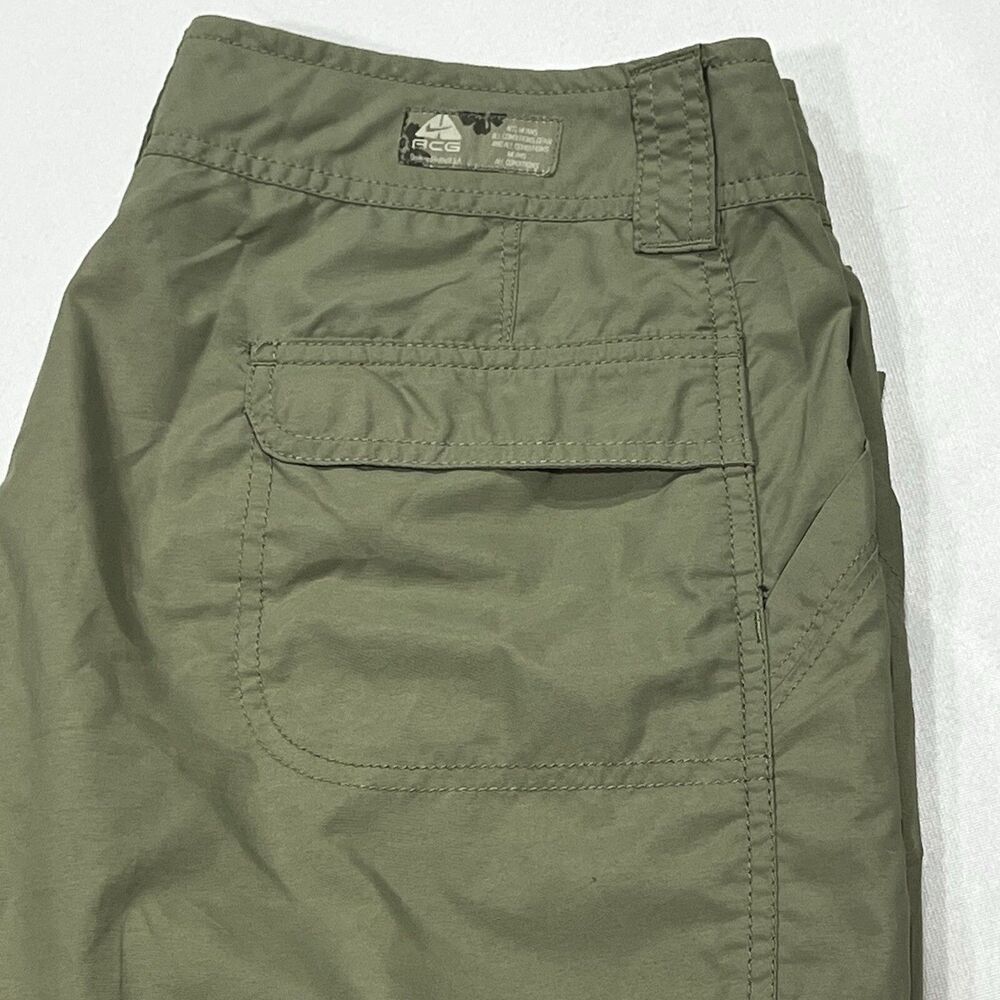 Nike ACG‎ Women Green Convertible Zip Off Hiking Outdoor Pants Size 8 31X30